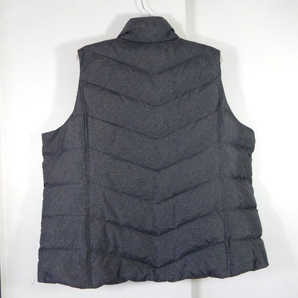 LANDS END puffer vest coat jacket outerwear down filled gray plus 20W 22W 2X - Picture 4 of 7